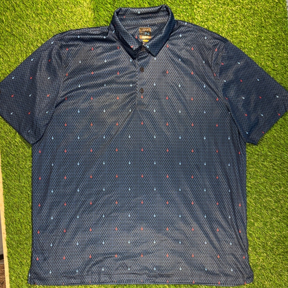 Men’s Navy Blue Patterned Shirt - Picture 3 of 7